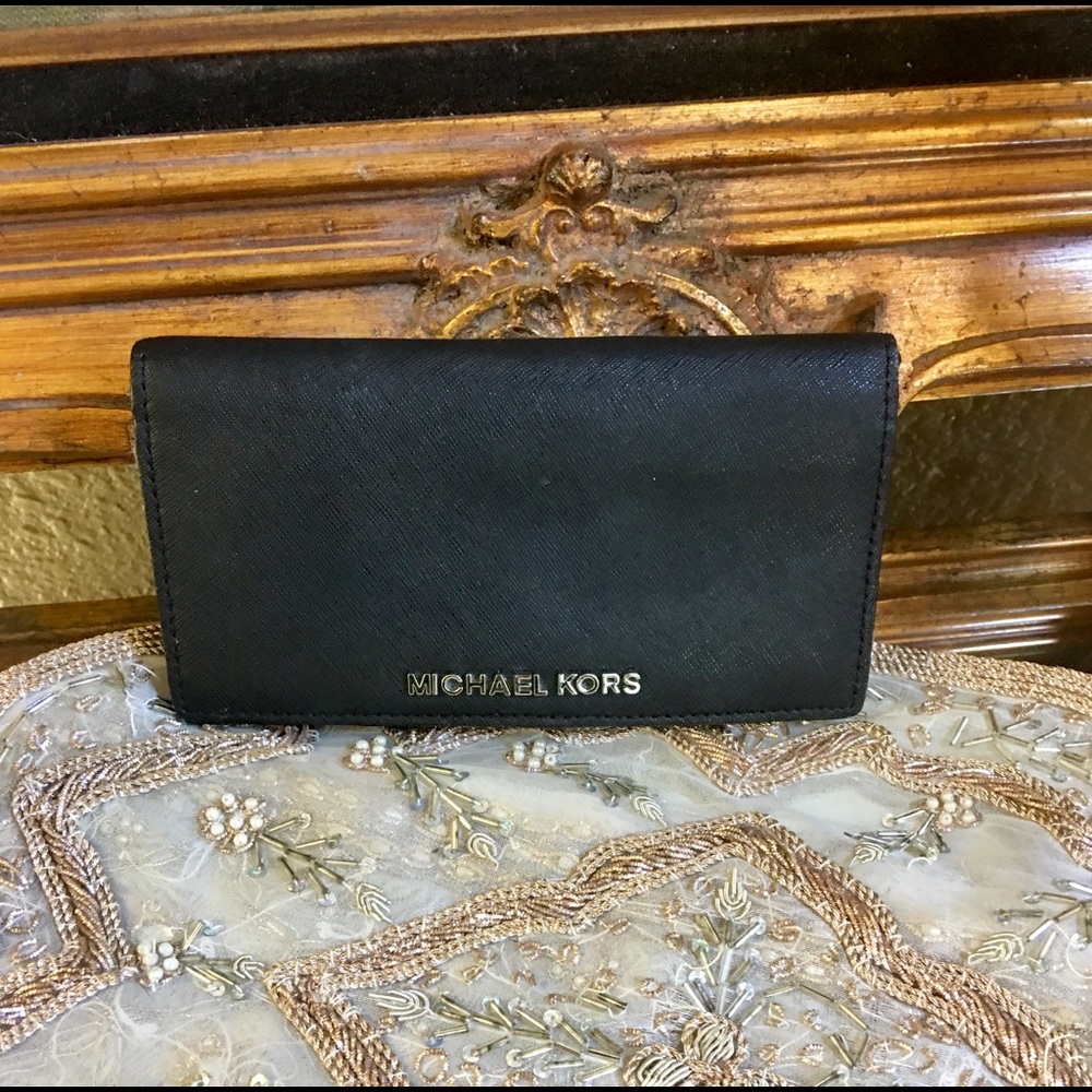 Authentic Michael Kors Black Long Leather Wallet